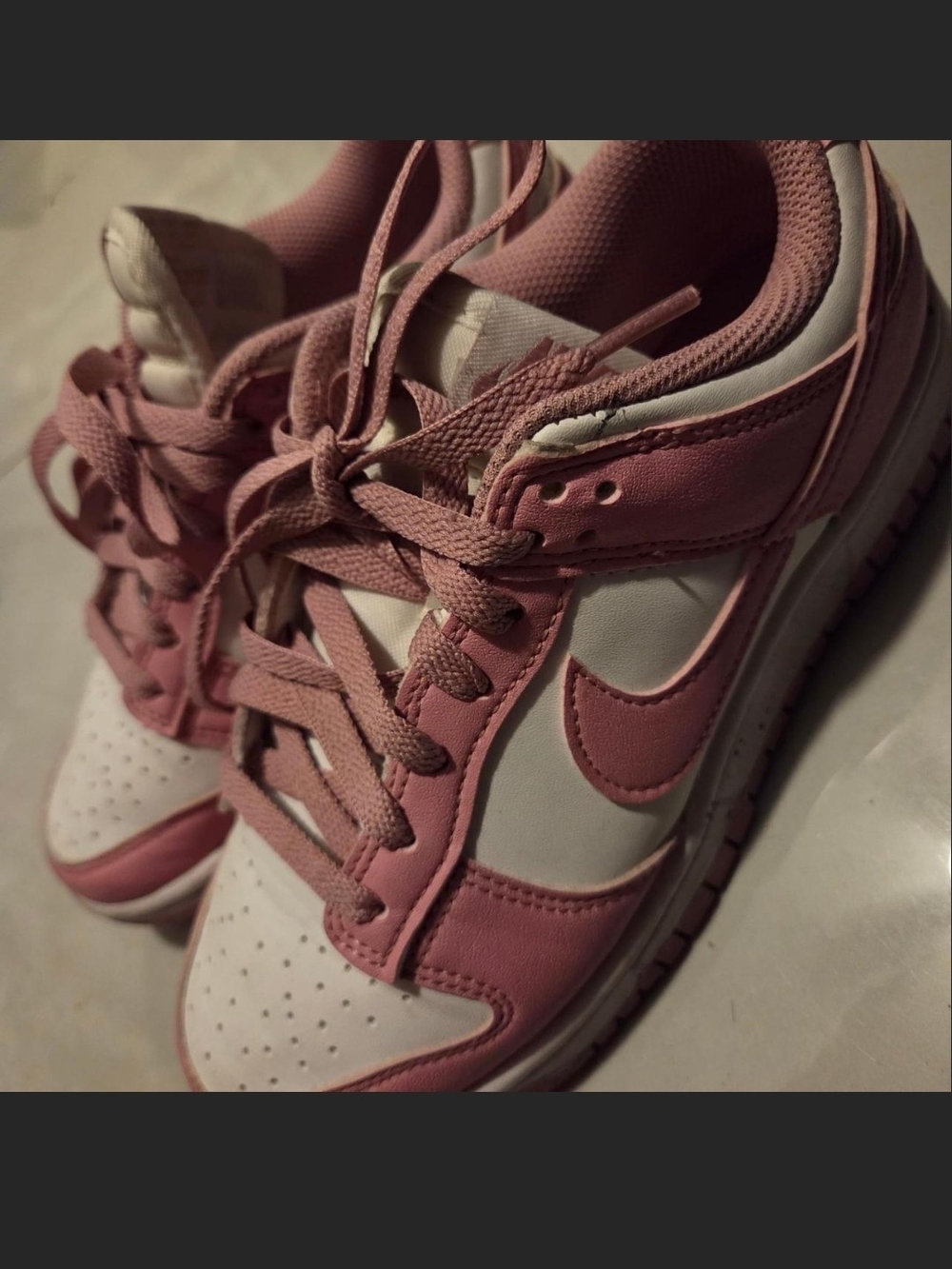 Nike Women’s Pink and White Low-Top Sneakers
